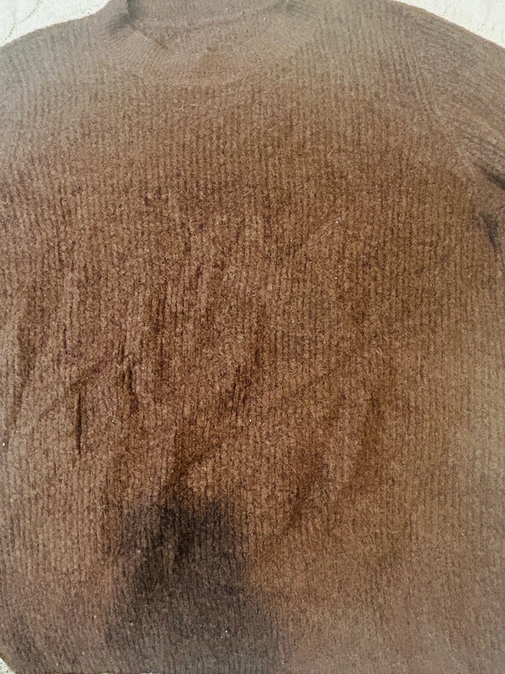 Men's Brown Ribbed Crewneck Sweater